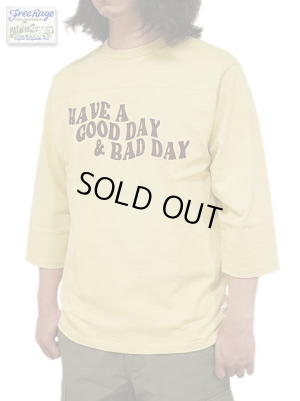 画像8: 【 メール便可 】 【 FREE RAGE（フリーレイジ） 】　Football Tee [ HAVE A GOOD DAY & BAD DAY ] [ SUMI ]