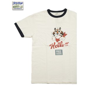 画像: 【 FREE RAGE 】　リンガープリントTシャツ [ Hello?! ] [ WHITE x NAVY ] 【 メール便可 】