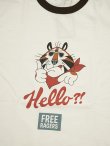 画像4: 【 FREE RAGE 】　リンガープリントTシャツ [ Hello?! ] [ WHITE x BROWN ] 【 メール便可 】