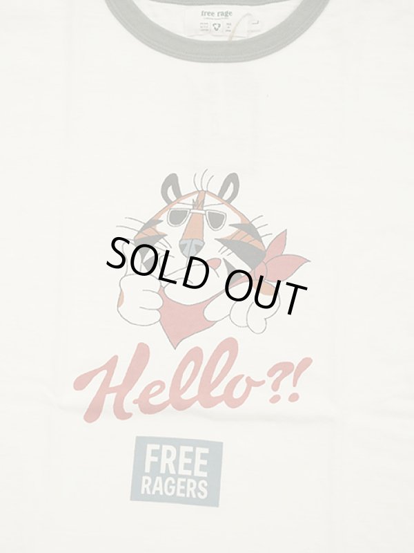 画像4: 【 FREE RAGE 】　リンガープリントTシャツ [ Hello?! ] [ WHITE x GREEN ] 【 メール便可 】