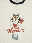 画像4: 【 FREE RAGE 】　リンガープリントTシャツ [ Hello?! ] [ WHITE x NAVY ] 【 メール便可 】