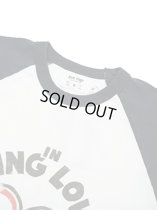 画像3: 【 FREE RAGE（フリーレイジ） 】　Baseball Tee [ FALLING IN LOVE ] [ WHITE x SUMI ] 【 メール便可 】 