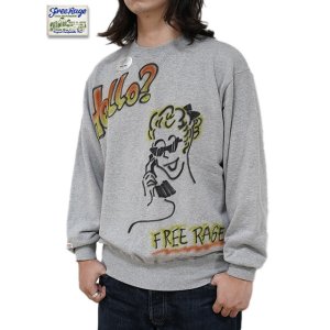 画像: 【 FREE RAGE（フリーレイジ） 】　ハンドクラフトクルースウェット [ Hand Brush Paint ] [ H.GRAY ]
