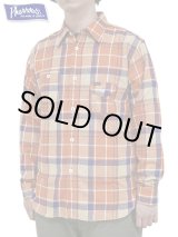 画像: 【 Pherrow's（フェローズ） 】　ライトフランネルワークシャツ　[ Light Flannel Work Shirts ] [ ORANGE ]