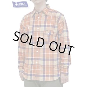 画像: 【 Pherrow's（フェローズ） 】　ライトフランネルワークシャツ　[ Light Flannel Work Shirts ] [ ORANGE ]