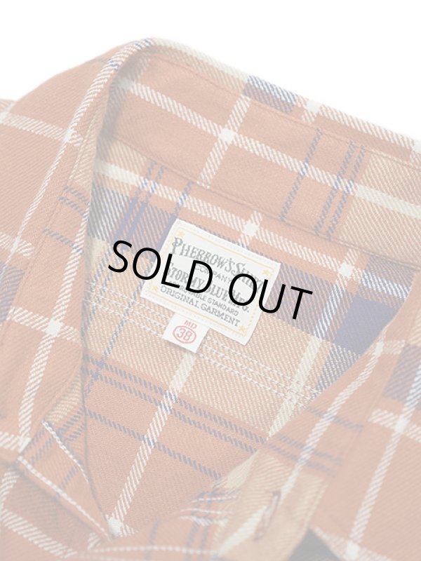 画像11: 【 Pherrow's（フェローズ） 】　ライトフランネルワークシャツ　[ Light Flannel Work Shirts ] [ ORANGE ]