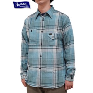 画像: 【 Pherrow's（フェローズ） 】　ライトフランネルワークシャツ　[ Light Flannel Work Shirts ] [ BLUE ]