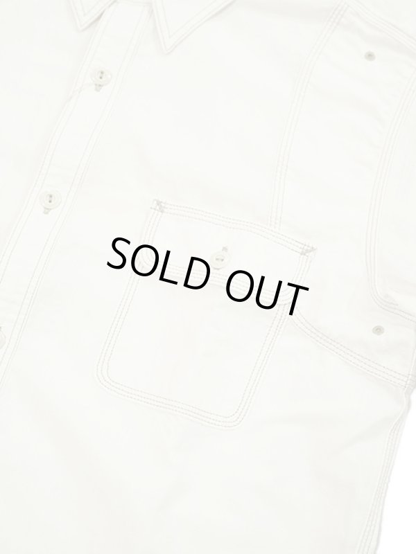 画像4: 【 Pherrow's（フェローズ） 】　半袖ラウンドヨークワークシャツ　[ Round York Work Shirts ] [ White Chambray ]