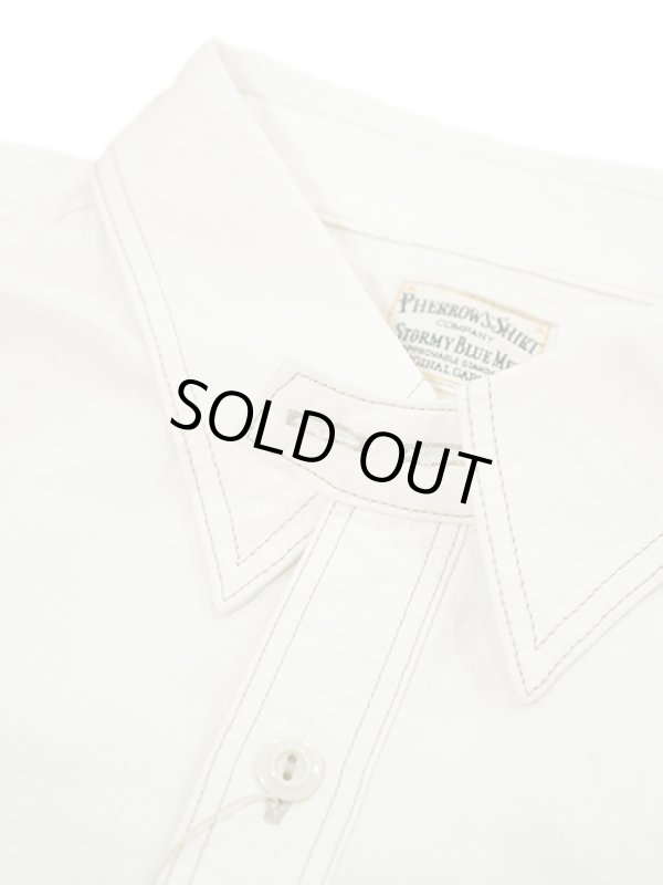 画像8: 【 Pherrow's（フェローズ） 】　半袖ラウンドヨークワークシャツ　[ Round York Work Shirts ] [ White Chambray ]