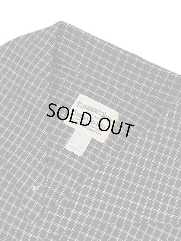 画像7: 【 Pherrow's（フェローズ） 】 半袖ピンチェックイタリアンカラーシャツ [  ITALIAN COLLAR SHIRTS ] [ BLACK ] 【 メール便可 】