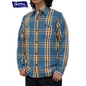 画像: 【 Pherrow's（フェローズ） 】　ヘビーウェイトフランネルチェックシャツ [ Heavy Flannel Shirts ] [ BLUE ]