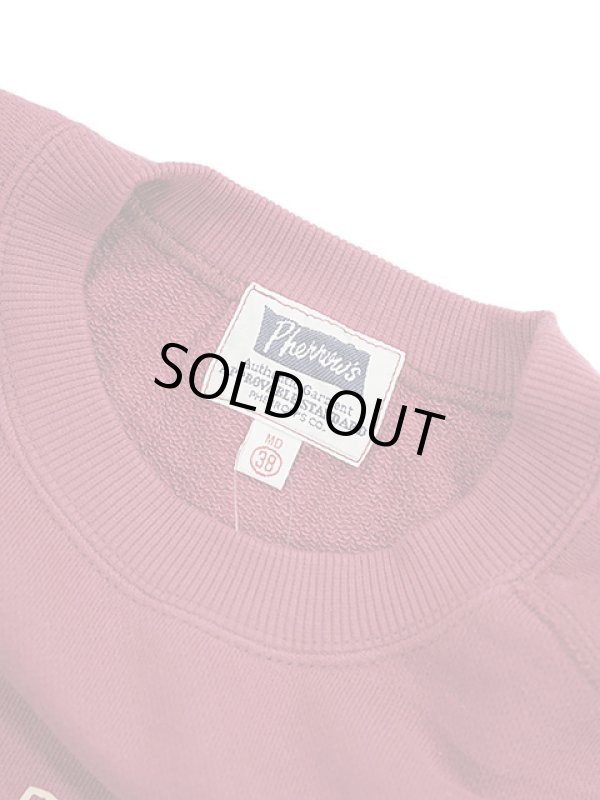 画像6: 【 Pherrow's（フェローズ） 】　フロッキープリントスウェット [ BUFFALO & INDIAN ] [ F.BURGUNDY ]