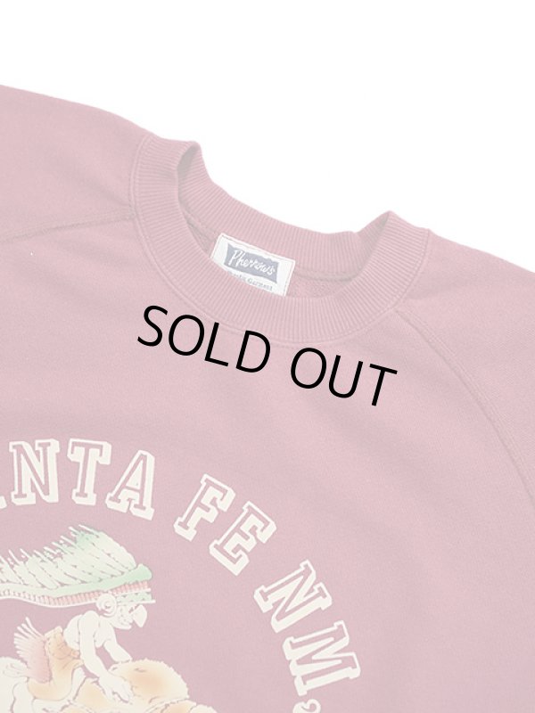 画像3: 【 Pherrow's（フェローズ） 】　フロッキープリントスウェット [ BUFFALO & INDIAN ] [ F.BURGUNDY ]