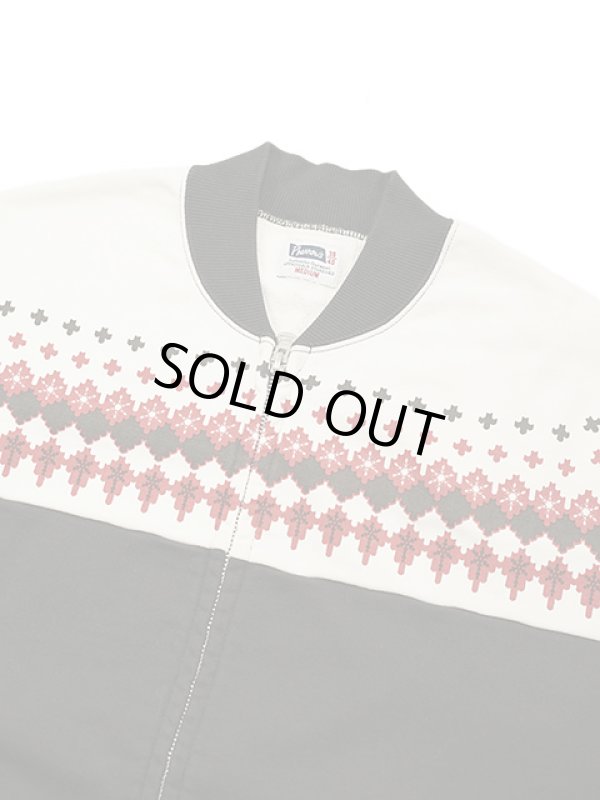 画像3: 【 Pherrow's（フェローズ） 】　雪柄スウェットカーディガン [ Snow Pattern Sweat Cardigan ] [ BLACK ]