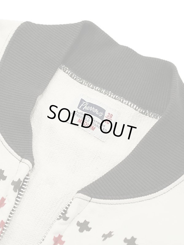 画像7: 【 Pherrow's（フェローズ） 】　雪柄スウェットカーディガン [ Snow Pattern Sweat Cardigan ] [ BLACK ]