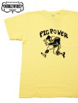 画像1: 【 DUBBLEWORKS（ダブルワークス） 】　プリントTシャツ [ Printed Tee ] [ PIG POWER ] [ PALE YELLOW ] 【 メール便可 】