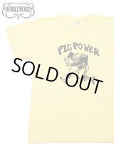 画像: 【 DUBBLEWORKS（ダブルワークス） 】　プリントTシャツ [ Printed Tee ] [ PIG POWER ] [ PALE YELLOW ] 【 メール便可 】