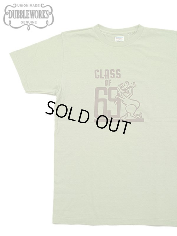 画像1: 【 DUBBLEWORKS（ダブルワークス） 】　プリントTシャツ [ Printed Tee ] [ CLASS OF 69 ] [ TEA GREEN ] 【 メール便可 】