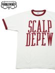 画像1: 【 DUBBLEWORKS（ダブルワークス） 】　リンガーTシャツ [ Ringer Tee ] [ SCALP DE PEW ] [ OFF WHITE x RED ] 【 メール便可 】