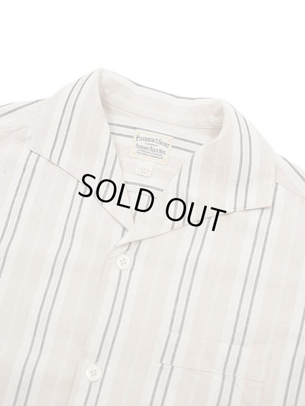 画像3: 【 Pherrow's（フェローズ） 】 半袖ストライプイタリアンカラーシャツ [  ITALIAN COLLAR SHIRTS ] [ PINK ] 【 メール便可 】