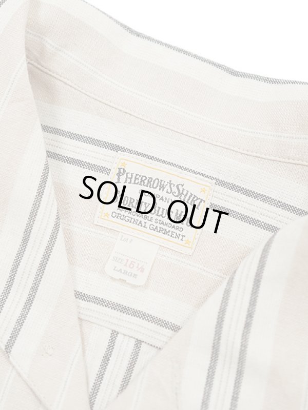 画像7: 【 Pherrow's（フェローズ） 】 半袖ストライプイタリアンカラーシャツ [  ITALIAN COLLAR SHIRTS ] [ PINK ] 【 メール便可 】