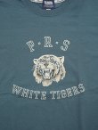 画像4: 【 Pherrow's（フェローズ） 】　フロッキープリントT-シャツ [ WHITE TIGERS ] [ BLUE GRAY ] 【 メール便可 】