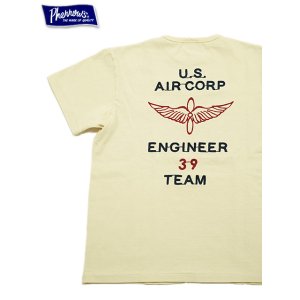 画像: 【 Pherrow's（フェローズ） 】　刺繍T-シャツ [ USAAF ] [ S.WHITE ] 【 メール便可 】