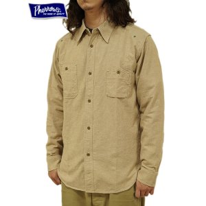 画像: 【 Pherrow's（フェローズ） 】 コットンリネンワークシャツ [ Cotton Linen Work Shirts ] [ Beige ]