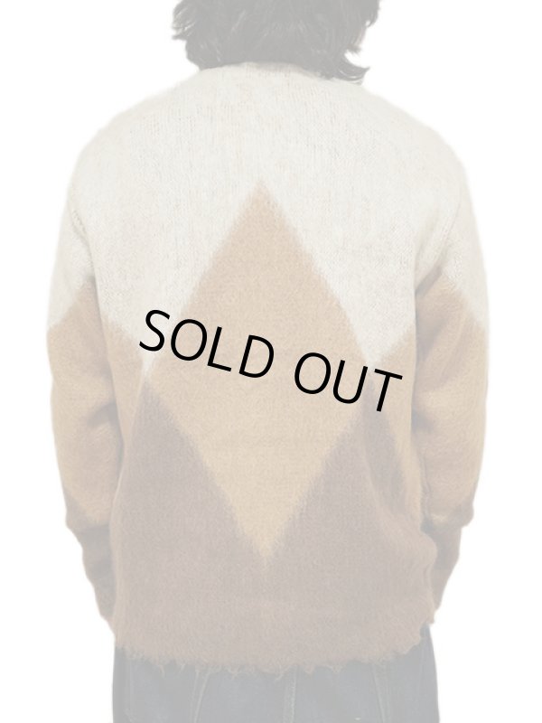 画像2: 【 Pherrow's（フェローズ） 】　モヘアニットカーディガン　[ MOHAIR KNIT CARDIGAN ] [ MUSTARD x BROWN ] 