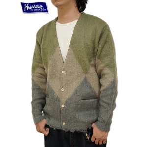 画像: 【 Pherrow's（フェローズ） 】　モヘアニットカーディガン　[ MOHAIR KNIT CARDIGAN ] [ OLIVE x BEIGE ] 