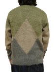 画像2: 【 Pherrow's（フェローズ） 】　モヘアニットカーディガン　[ MOHAIR KNIT CARDIGAN ] [ OLIVE x BEIGE ] 