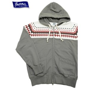 画像: 【 Pherrow's（フェローズ） 】　雪柄スウェットパーカー [ Snow Pattern Sweat Parka ] [ GRAY ]