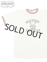 画像: 【 DUBBLEWORKS（ダブルワークス） 】　リンガーTシャツ [ Ringer Tee ] [ BROADMOOR ] [ OFF WHITE x RED ] 【 メール便可 】