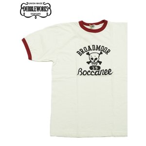 画像: 【 DUBBLEWORKS（ダブルワークス） 】　リンガーTシャツ [ Ringer Tee ] [ BROADMOOR ] [ OFF WHITE x RED ] 【 メール便可 】