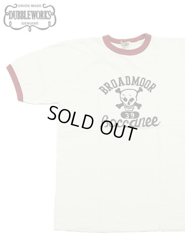 画像1: 【 DUBBLEWORKS（ダブルワークス） 】　リンガーTシャツ [ Ringer Tee ] [ BROADMOOR ] [ OFF WHITE x RED ] 【 メール便可 】