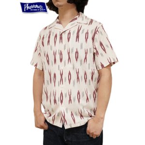 画像: 【 Pherrow's（フェローズ） 】 COTTON OPEN SHIRT [ IKAT DESIGN ] [ NATURAL ] 【 メール便可 】