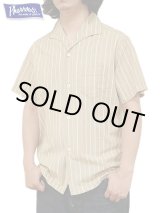 画像: 【 Pherrow's（フェローズ） 】 半袖ストライプイタリアンカラーシャツ [  ITALIAN COLLAR SHIRTS ] [ BEIGE STRIPE ] 【 メール便可 】