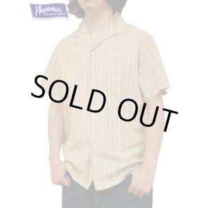 画像: 【 Pherrow's（フェローズ） 】 半袖ストライプイタリアンカラーシャツ [  ITALIAN COLLAR SHIRTS ] [ BEIGE STRIPE ] 【 メール便可 】