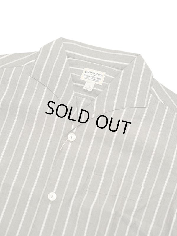画像3: 【 Pherrow's（フェローズ） 】 半袖ストライプイタリアンカラーシャツ [  ITALIAN COLLAR SHIRTS ] [ CHARCOAL STRIPE ] 【 メール便可 】