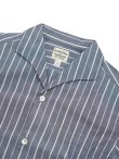 画像3: 【 Pherrow's（フェローズ） 】 半袖ストライプイタリアンカラーシャツ [  ITALIAN COLLAR SHIRTS ] [ NAVY STRIPE ] 【 メール便可 】
