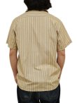 画像2: 【 Pherrow's（フェローズ） 】 半袖ストライプイタリアンカラーシャツ [  ITALIAN COLLAR SHIRTS ] [ BEIGE STRIPE ] 【 メール便可 】
