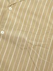 画像4: 【 Pherrow's（フェローズ） 】 半袖ストライプイタリアンカラーシャツ [  ITALIAN COLLAR SHIRTS ] [ BEIGE STRIPE ] 【 メール便可 】