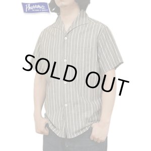 画像: 【 Pherrow's（フェローズ） 】 半袖ストライプイタリアンカラーシャツ [  ITALIAN COLLAR SHIRTS ] [ CHARCOAL STRIPE ] 【 メール便可 】