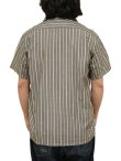 画像2: 【 Pherrow's（フェローズ） 】 半袖ストライプイタリアンカラーシャツ [  ITALIAN COLLAR SHIRTS ] [ CHARCOAL STRIPE ] 【 メール便可 】