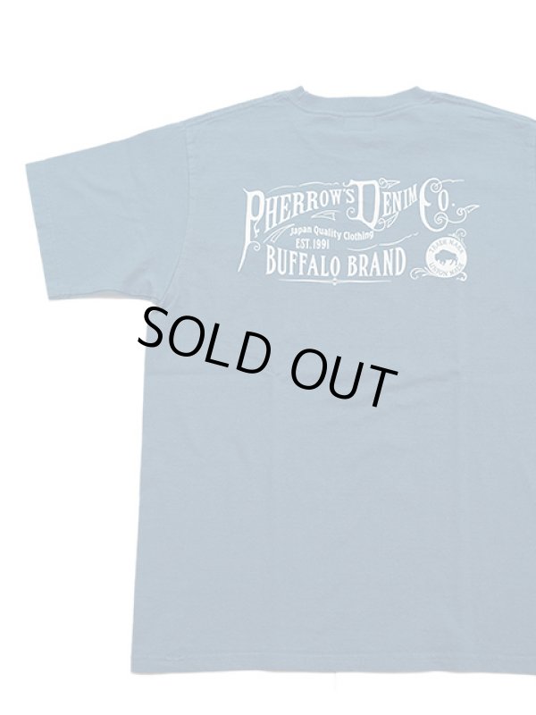 画像2: 【 Pherrow's（フェローズ） 】　ポケ付きプリントT-シャツ [ Pherrows Co ] [ S.BLUE ] 【 メール便可 】