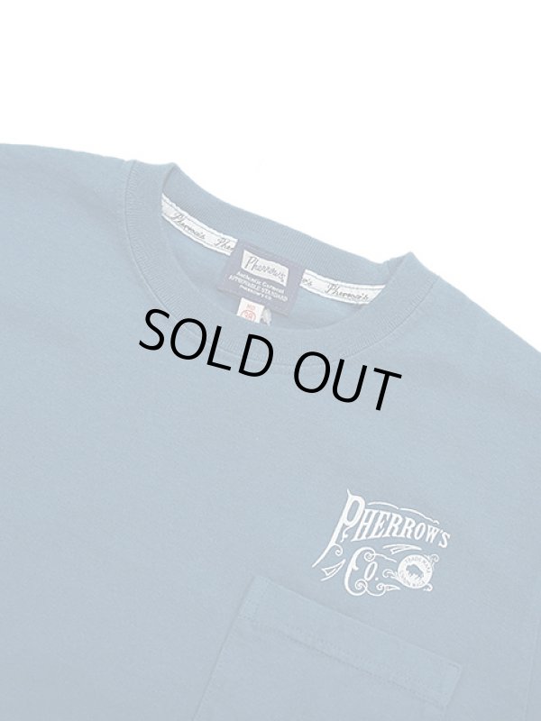 画像3: 【 Pherrow's（フェローズ） 】　ポケ付きプリントT-シャツ [ Pherrows Co ] [ S.BLUE ] 【 メール便可 】