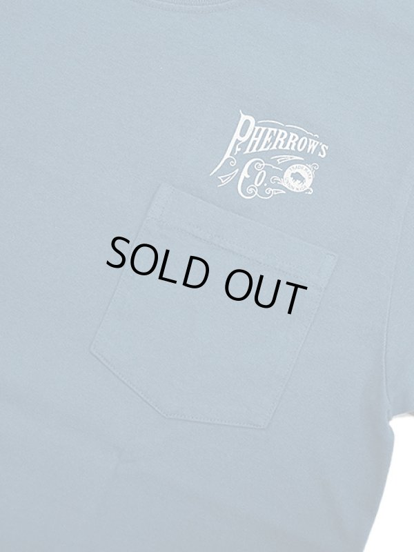 画像4: 【 Pherrow's（フェローズ） 】　ポケ付きプリントT-シャツ [ Pherrows Co ] [ S.BLUE ] 【 メール便可 】