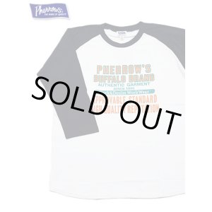 画像: 【 Pherrow's（フェローズ） 】　Baseball Tee　[ BUFFALO BRAND ] [ NAVY x WHITE ]【 メール便可 】