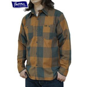 画像: 【 Pherrow's（フェローズ） 】　ヘビーウェイトフランネルチェックシャツ [ Heavy Flannel Shirts ] [ ORANGE ]