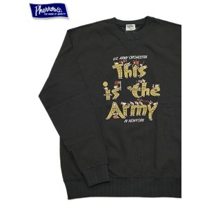 画像: 【 Pherrow's（フェローズ） 】　スウェットタイプ T-シャツ [ スウェッT ] [ This is the Army ] [ S.BLACK ] 【 メール便可 】